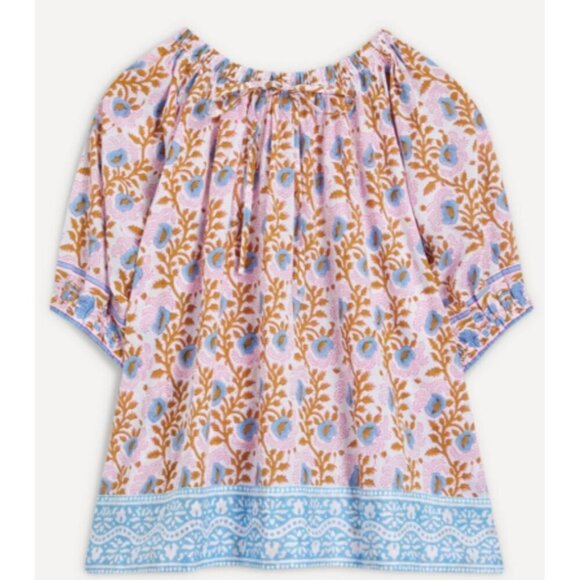 NW SZ Blockprints Tracy Top in Camel Essa A-line Oversized Cotton Blouse M - Picture 1 of 9